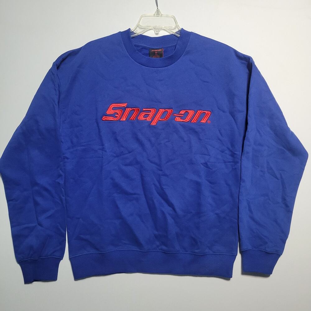 Snap-On Tools Sweatshirt Men’s M Blue Red Logo Crewneck Pullover Mechanic Work